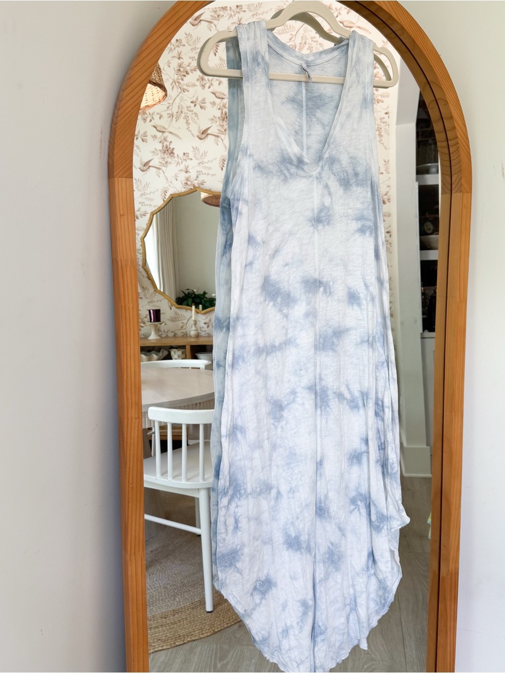 Z Supply Light Blue Tie-Dye Midi Dress